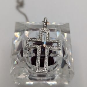 Large Silver Cross Necklace